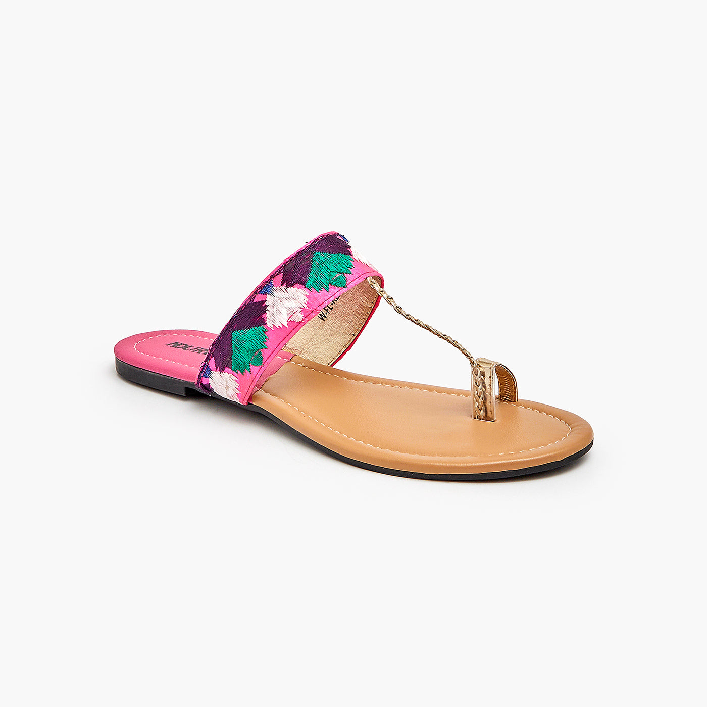 Buy FUCHSIA Embroidered Ladies Chappal Soloto